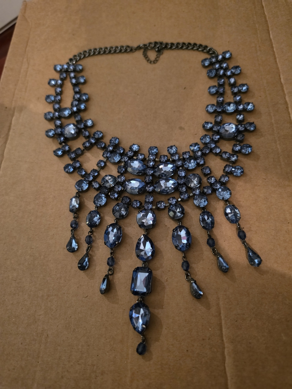 Blue Crystal Statement Necklace - Women Jewelry